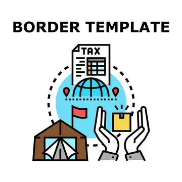 Border control operations managing global shipping and taxation Stock Illustration