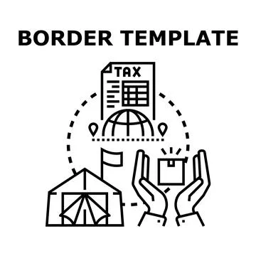 Border control operations managing global shipping and taxation Stock Illustration