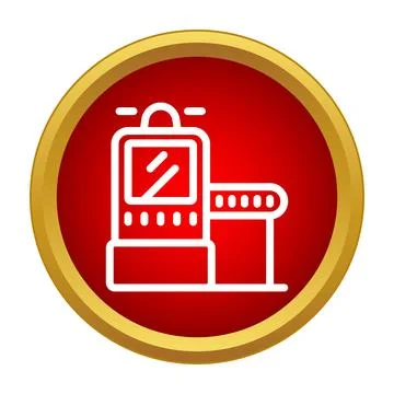 Border control security checkpoint scanner icon Illustrazione stock