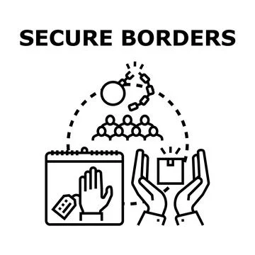 Border controls ensuring safety and regulated movement 스톡 일러스트