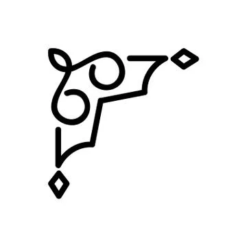 Border corner frame is the vector icon. Isolated contour symbol illustration Stock Illustration