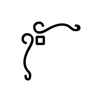 Border corner frame is the vector icon. Isolated contour symbol illustration Stock Illustration