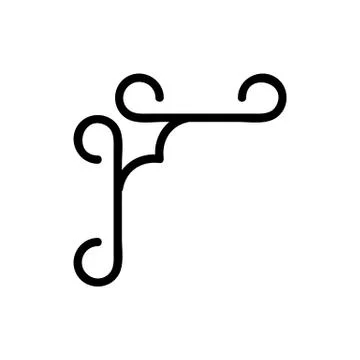 Border corner frame is the vector icon. Isolated contour symbol illustration Stock Illustration