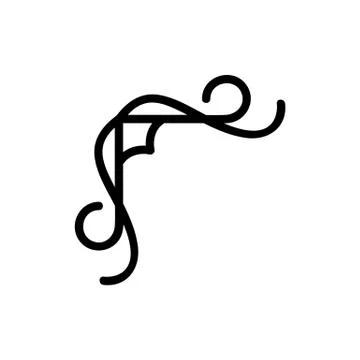 Border corner frame is the vector icon. Isolated contour symbol illustration Stock Illustration