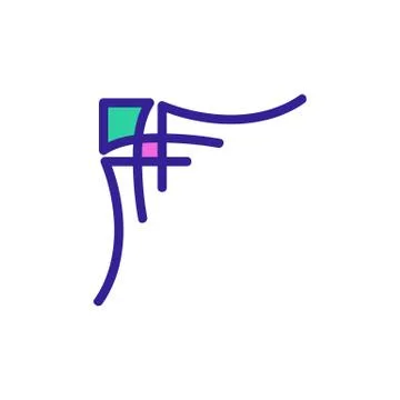 Border corner frame is the vector icon. Isolated contour symbol illustration Stock Illustration