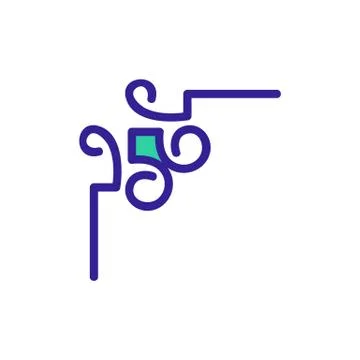 Border corner frame is the vector icon. Isolated contour symbol illustration Stock Illustration