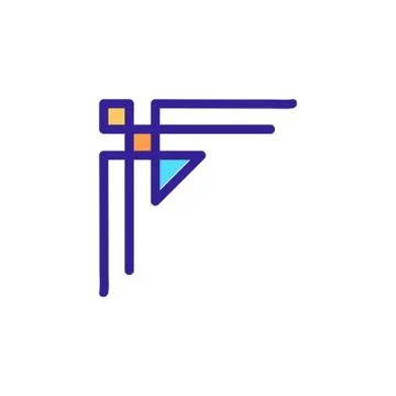 Border corner frame is the vector icon. Isolated contour symbol illustration Stock Illustration