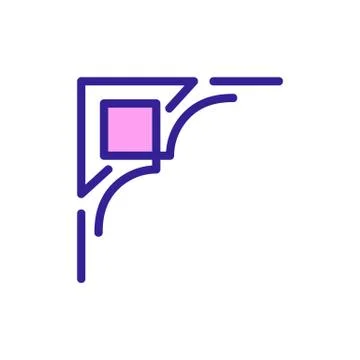 Border corner frame is the vector icon. Isolated contour symbol illustration Illustrazione stock