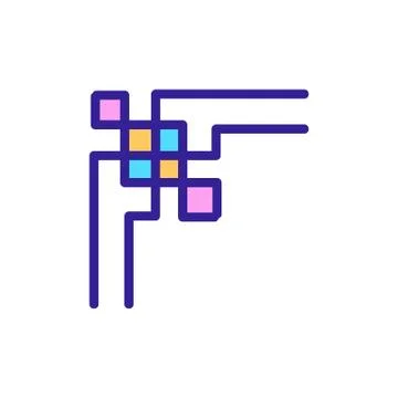 Border corner frame is the vector icon. Isolated contour symbol illustration Illustrazione stock