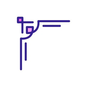 Border corner frame is the vector icon. Isolated contour symbol illustration Stock Illustration