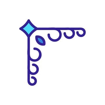 Border corner frame is the vector icon. Isolated contour symbol illustration Stock Illustration