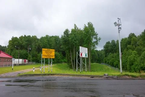 Border crossing between Belarus and Lithuania Stock Photos
