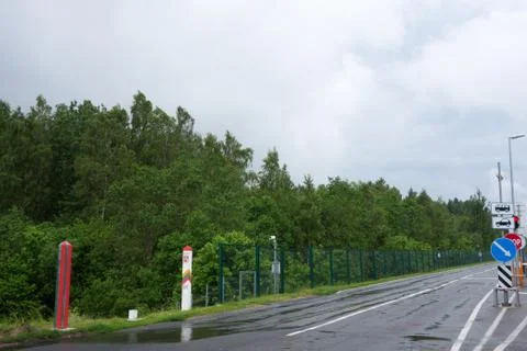 Border crossing between Belarus and Lithuania Stock Photos