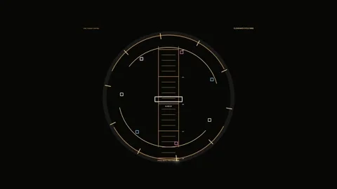 Border Crossing Flow Display HUD Seamless Loop Stock Footage 342204647