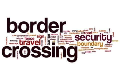 Border crossing word cloud concept 스톡 일러스트