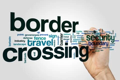 Border crossing word cloud concept 스톡 일러스트