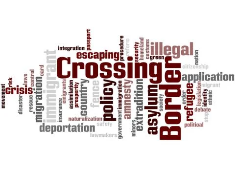 Border Crossing, word cloud concept 스톡 일러스트
