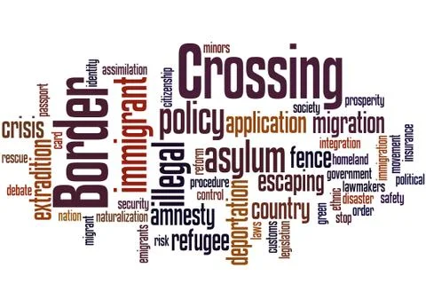 Border Crossing, word cloud concept 스톡 일러스트