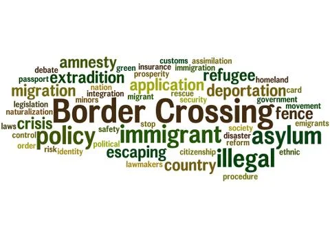 Border Crossing, word cloud concept Stock Illustration