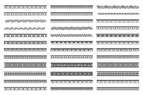 Border decoration elements patterns Illustrazione stock