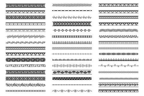 Border decoration elements patterns Stock Illustration