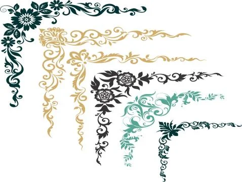 Border design border Laser cut cnc panel design for metal, wooden room divider. Illustrazione stock