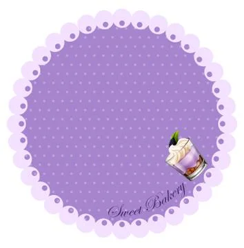 Border design with cake Stock Illustration