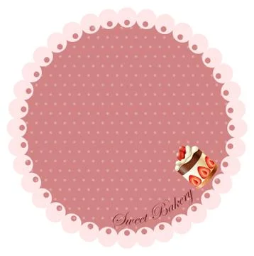 Border design with chocolate cake Stock Illustration
