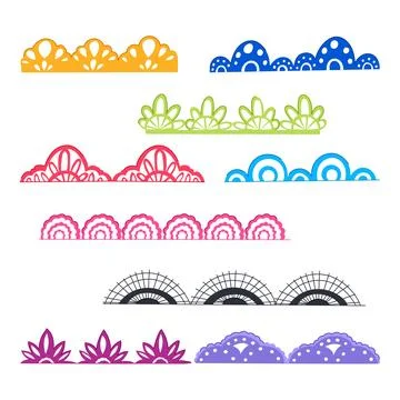 Border design collection creating decorative divider elements 库存插图