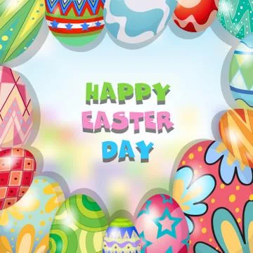 Border design with easter theme Stock Illustration