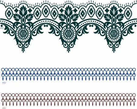 Border design Laser cut cnc panel design for metal, wooden room divider. Stock Illustration