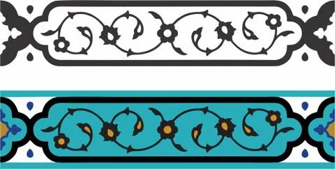 Border design Laser cut cnc panel design for metal, wooden room divider. Illustrazione stock