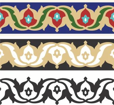 Border design Laser cut cnc panel design for metal, wooden room divider. Stock Illustration