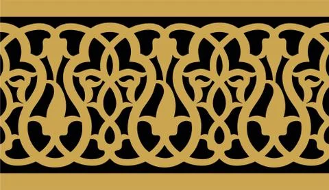 Border design Laser cut cnc panel design for metal, wooden room divider. Stock Illustration