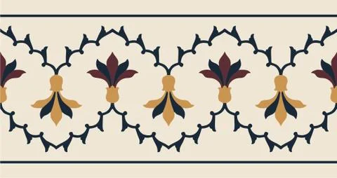 Border design Laser cut cnc panel design for metal, wooden room divider. Stock Illustration