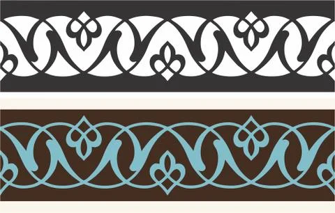 Border design Laser cut cnc panel design for metal, wooden room divider. Stock Illustration