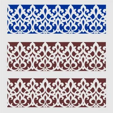 Border design Laser cut cnc panel design for metal, wooden room divider. Stock Illustration