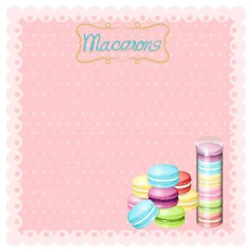 Border design with macarons Illustrazione stock
