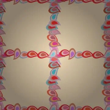 Border design is pattern in doodles art style. Seamless. Decorative vintage fram Stock Illustration