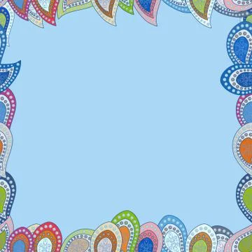 Border design is pattern in doodles art style. Decorative vintage frames and bor Stock Illustration