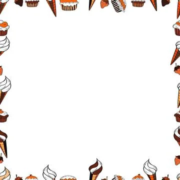 Border design is pattern in doodles art style. Decoration pattern style. Decorat Stock Illustration