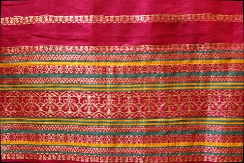 Border Design on Silk Sari Stock Photos