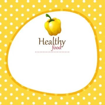 Border design with yellow bellpepper Stock Illustration