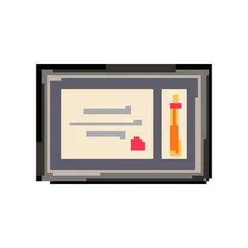 Border diploma pixel art vector illustration Illustrazione stock
