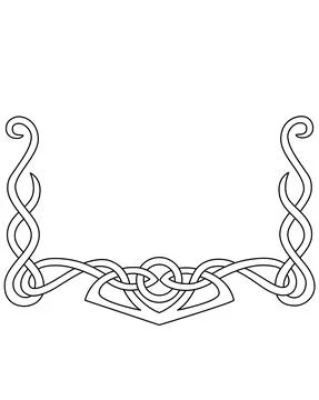 Border, divider or frame for text in Celtic style - vector linear ornament. Stock-Illustration