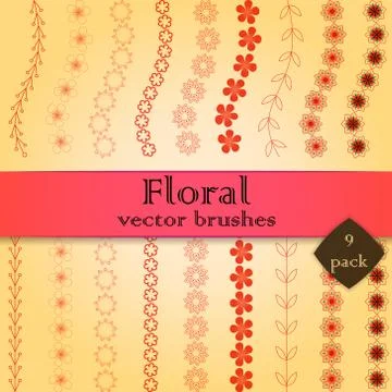 Border, divider vector pattern brush 스톡 일러스트