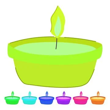 Border diwali lamp vector cartoon graphic Stock Illustration