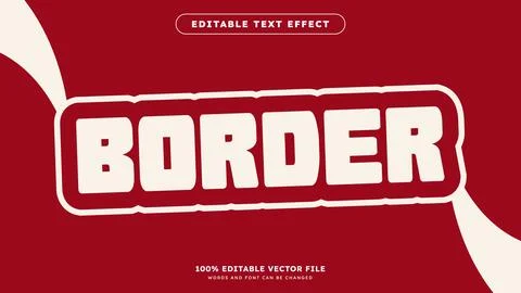 Border editable text effect Red minimalism Style theme Stock Illustration