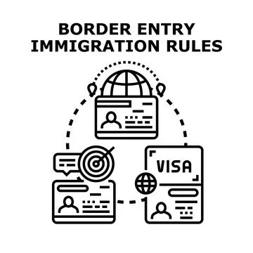 Border entry immigration rules concept vector illustration Stock Illustration