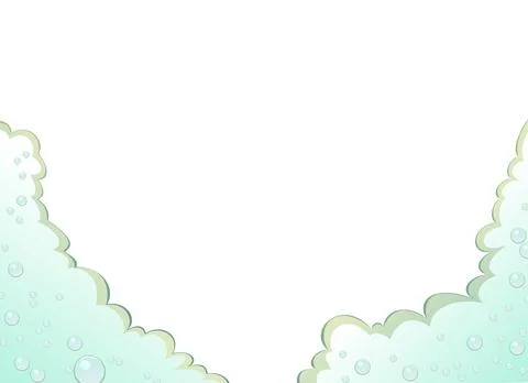 Border Foam along edge of image. Foaming liquids. Water, detergent or food Stock Illustration